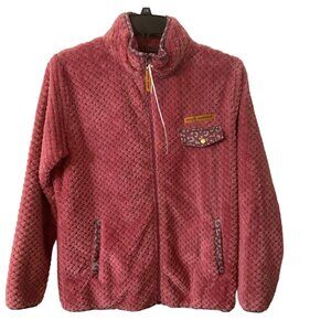 Simply Southern‎ Women Jacket Size Small Fluffy Soft Full zip Pink Sherpa Fleece